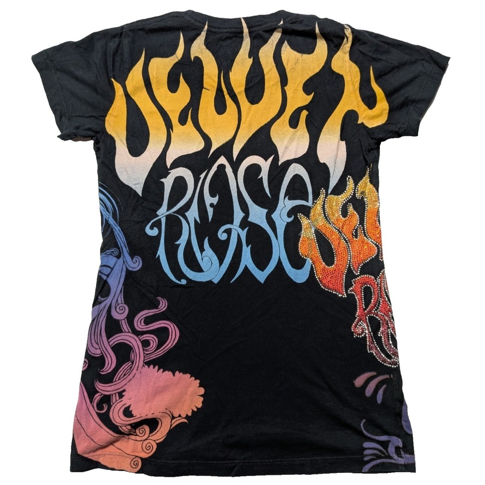 Velvet Rose Embellished AOP T-Shirt - Women Medium Black‎